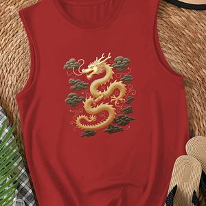 Golden Dragon Traditional Design <b>Women's</b> Casual Knitted <b>Vest</b> with Front Logo - Product Image 3