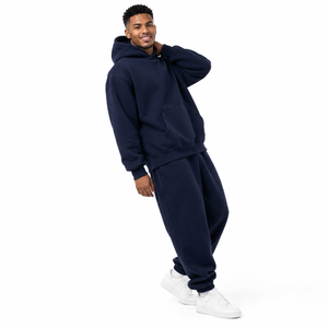 Ensemble de survêtement molletonné pour homme, coupe ample à épaules tombantes, 100 % coton molletonné 460 GSM, par le fabricant de vêtements de sport - Product Image 2
