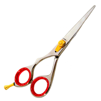 Ciseaux de coiffure professionnels personnalisés pour droitiers, lame droite en acier inoxydable 4Cr13, manche en céramique, bord tranchant