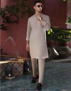 Costume Homme Shalwar Kameez Léger et Respirant, Modèle 2026, Fabrication Usine, Coton Décontracté à Manches Longues pour Prières de l'Aïd - Product Image 1