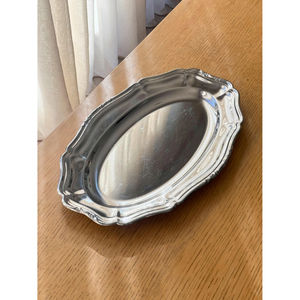 Assiette de service ovale en acier inoxydable, grande taille, faite à la main, pour table, vaisselle et accessoires de cuisine - Product Image 3