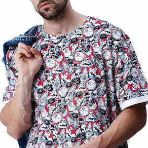 Camisetas de Verano de Algodón con Hombros Caídos, Camisetas con Hombros Caídos con Estampado Personalizado, Gran Venta - Product Image 5