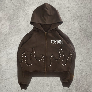 Custom Heavyweight 100% Cotton Acid Wash Y2K Vintage Boxy Cropped Rhinestone Flame Streetwear - Product Image 2