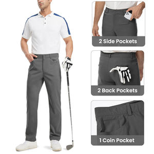 ผู้ผลิตเสื้อผ้ากีฬากลางแจ้ง กางเกงกอล์ฟแบบสั่งทำพิเศษ เนื้อผ้ายืด ซับเหงื่อ แห้งเร็ว ทรงปกติ มีกระเป๋า กางเกงกอล์ฟสำหรับผู้ชาย - Product Image 4