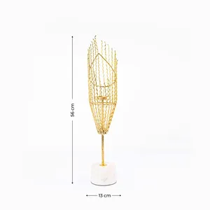Élégant support à bougies en métal fait main, accent de table de luxe pour réception de mariage, restaurant et décoration intérieure, porte-bougie sur pied - Product Image 2