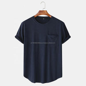 Camiseta de Verano de Alta Calidad 100% Algodón con Logotipo Personalizado Estampado para Hombre, Camiseta Lisa con Cuello Redondo y Bolsillo Delantero - Product Image 6