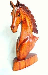 Sculpture artisanale en bois de tête de cheval, représentant force, élégance et grâce, décoration rustique, art équestre, sculpture sur bois poli - Product Image 5