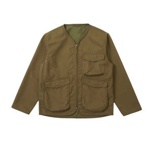 เสื้อแจ็คเก็ตทำงานผ้าฝ้ายคุณภาพสูงสำหรับผู้ชาย ผ้าแคนวาสใส่สบาย ระบายอากาศได้ดี สีกากี - Product Image 3