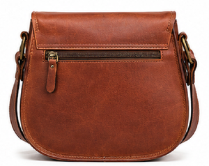 Vintage Genuine Leather Fashion Saddle Crossbody Bag for Women Handmade <b>Shoulder</b> Purse with Adjustable <b>Strap</b> Daily Life Use - Product Image 4
