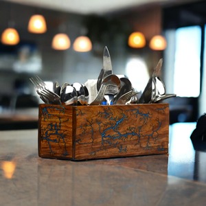 Porte-cuillères et fourchettes en bois, idéal pour la cuisine, design moderne, fait main, organisateur de couverts durable, vente en gros depuis l'Inde - Product Image 3