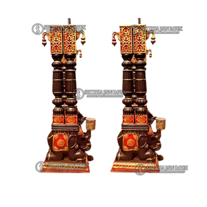 Modern Square Teak Wood <b>Elephant</b> Base Pillars Wedding Mandaps Party <b>Decorations</b> Portable Stylish Indian Theme Chairs Shobha Jain - Product Image 1