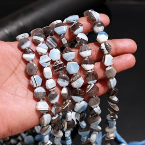 Perles d'opale bleue naturelle taille hexagonale 11mm 12mm, fil de perles de pierres précieuses opale 13 pouces pour la fabrication de bijoux, prix de gros en vrac - Product Image 4