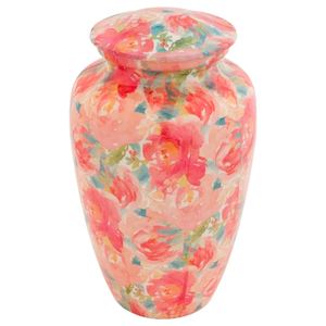 Urna de Metal con Imagen de Flor Blanca para Cenizas, Urna Funeraria para Adultos, Estilo Americano/Europeo - Product Image 2