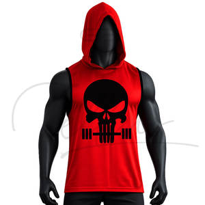 Débardeur de sport pour homme de haute qualité, coupe ajustée, 100% coton, sans manches - Product Image 3