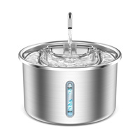 Fontaine à eau pour animaux de compagnie en gros, distributeur d'eau pour chats, pompe ultra-silencieuse, recharge automatique, motif uni, gamelle en acier inoxydable pour chiens et chats