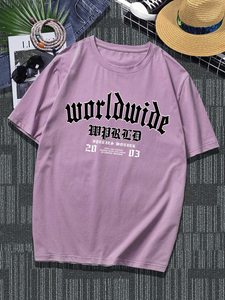 เสื้อยืดโอเวอร์ไซส์ผู้ชายลายกราฟิก Cozy Wear สีม่วง แขนสั้น คอกลม สไตล์สตรีท ทรงพอดีตัว พร้อมโลโก้สั่งทำด้านหลัง - Product Image 1
