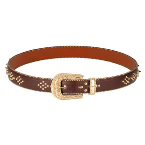 Cintura in pelle Daphine 3,8*105 cm con borchie per donna, cinture alla moda - Product Image 2