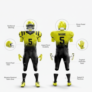 Custom Printed Player Team American Football Uniform Jersey Pants <b>Set</b> Moisture Wicking Teamwear Manufacturer Match Full Kit Men - Product Image 2