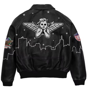 Chaqueta Avirex de Cuero con Bordado de Alta Calidad, Diferentes Colores Disponibles, Tallas Personalizadas, Chaqueta de Cuero de Ensueño en Oferta para Unisex - Product Image 4