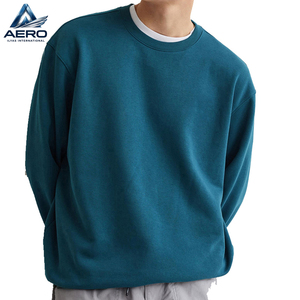 Sweat-shirt à col rond personnalisé OEM pour homme, en molleton épais, coton lourd, épaules tombantes, uni, coupe oversize - Product Image 1