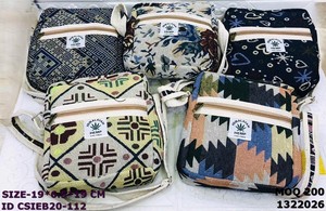 HIMALAYAN HEMP <b>Canvas</b> Cross Body Bag Heart Pattern Zipper Closure Casual Daily Use 19x6.5x19cm Eco-Friendly - Product Image 6