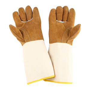 Échantillon Gratuit - Gants de Soudeur TIG 12 Pouces en Cuir de Vachette Fendu, Manchette Renforcée, Antidérapants, Protection Contre les Coupures, Durables et Résistants à la Chaleur - Product Image 1