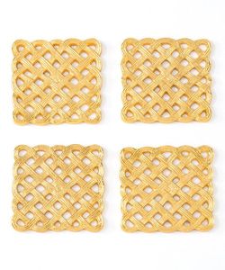 Best Design Brass Coaster Stainless Steel Coaster Place Mats Dining Mats Metal Engraving Coaster at very <b>low</b> price - Product Image 1