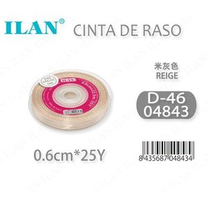 Cinta de Raso Il Satin de 0.6cm, 25 yardas, Color Reige D46 - Product Image 3