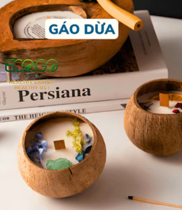 Vela Aromática de Soja en Recipiente de Cáscara de Coco Natural, Decoración Boho Ecológica para el Hogar, Eco2go Vietnam - Product Image 3