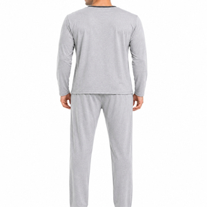 Pigiama da Uomo Invernale Casual in Raso, Set Due Pezzi, Abbigliamento Morbido per Casa e Relax, Pantaloni con Polsini Elastici, Comodo per la Notte - Product Image 2