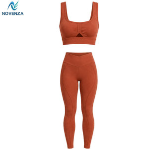 Ensemble de yoga respirant pour femme, écologique, séchage rapide, taille haute, 2 pièces, tissu léger pour l'entraînement et la gym - Product Image 1