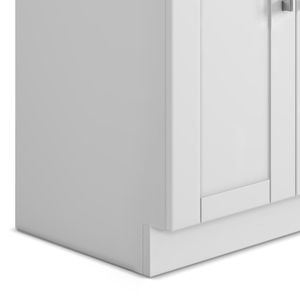 Mobile Lavanderia Moderno da 28 Pollici con Rubinetto e Lavello in Acciaio Inox, Attrezzatura per Lavaggio Bianca - Product Image 6