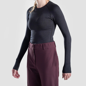 Custom Logo <b>Long</b> Sleeve Wourkout Seamless Compression <b>Tshirt</b> Woman Fast Dry T-shirts Womens Stretch Tops - Product Image 3