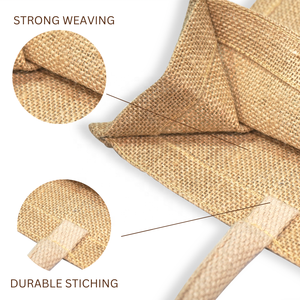 Hot Selling LMC GLOBAL Natural Jute Rope Handle Tote Bag Zipper Closure <b>Extra</b> <b>Large</b> Size Multipurpose Eco-Friendly Daily Retail - Product Image 4