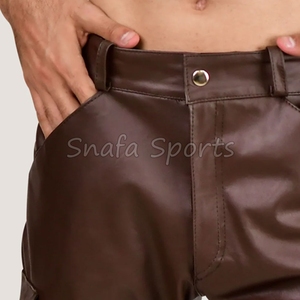 กางเกงขาสั้นหนังผู้ชายคุณภาพสูงขายดี สำหรับออกกำลังกายและสวมใส่ลำลอง กำลังขายดี - Product Image 6