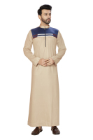 Thobe décontracté pour hommes adultes, brodé Oman, en polyester anti-boulochage, à capuche, longueur au sol, manches longues, pour la prière quotidienne et les occasions estivales