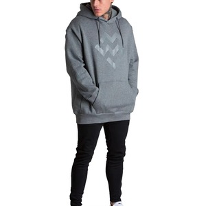 Custom Logo <b>Men</b> Heavyweight Fleece <b>Pullover</b> Hoodie Grey Oversized Streetwear Cotton Graphic Print Hoodies Sweatshirt OEM - Product Image 1