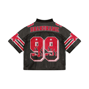 Camisetas de Fútbol Americanas Vintage Personalizadas, Estilo Francés, Tejido de Malla, Corte Holgado, Unisex, Antibacterianas - Product Image 4