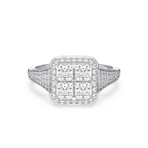 REYES Princess Cut 2.02 Carat Moissanite Engagement <b>Rings</b> Original <b>925</b> Sterling <b>Silver</b> Wedding Gift Fine Jewelry For Women - Product Image 2