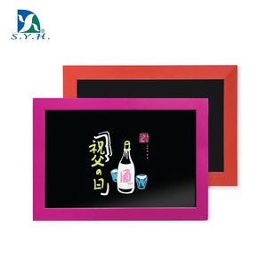 Wooden Frame Magnetic Mirror Writing <b>Board</b> for Liquid Chalk Markers and Home Décor - Product Image 1