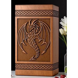 Eco Wooden Urn for Water Burial Ceremonies Artistic Wooden Cremation Urn with Hand Painting by AYAANS - Product Image 2
