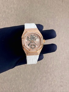 Montre de luxe pour homme, édition limitée, bracelet en cuir entièrement serti de diamants, style hip-hop, analogique - Product Image 2