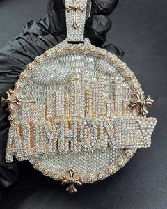 Colgante Personalizado con Nombre, Letra, Plata de Ley 925, Moissanita, Corte Brillante, Bañado en Rodio, Joyería de Regalo Estilo Hip Hop - Product Image 4