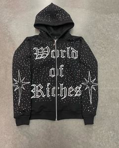 Conjuntos Deportivos Personalizados de Estilo Urbano con Capucha, Casuales, Unisex, de Felpa, Algodón Orgánico, Estampado Digital y Pedrería - Product Image 6