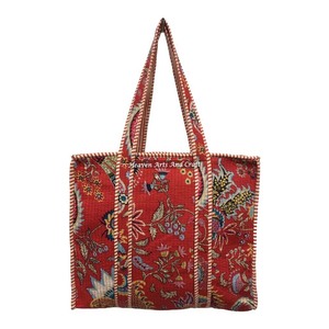 Sac fourre-tout bohème en coton multicolore, grand format, fait main, sacs bohèmes, vente en gros, sacs fourre-tout indiens personnalisés, sacs en coton matelassés faits main - Product Image 2
