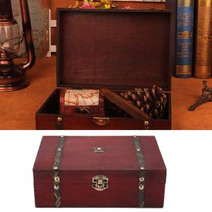 Handcrafted Vintage Wooden Storage Chest <b>Box</b> with Antique Brass Metal Straps and Latch Rustic Decorative Treasure Chest Organize - Product Image 5