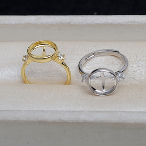Ensemble de pendentif et de boucles d'oreilles en argent S925 avec perle de 10,5 mm et plateau vide Mabel de 11,5 mm, composants et trouvailles de bijoux DIY, article 4096 - Product Image 3