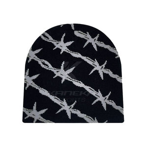Bonnet moderne en jacquard, tricot tendance unisexe, chaud pour l'hiver, décontracté, élégant, pour l'extérieur, 100% acrylique, réglable, KANEKA SPORTS - Product Image 4