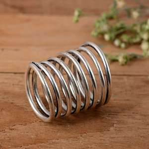 Handmade <b>925</b> Sterling <b>Silver</b> Multi-Spiral Arthritis Splint <b>Ring</b> Adjustable Full Finger Support - Product Image 2