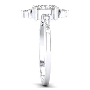 Anillo de compromiso solitario REYES personalizado de plata de ley 925 con moissanita de corte ovalado de 1.36 quilates para mujer, regalo de aniversario para esposa - Product Image 3